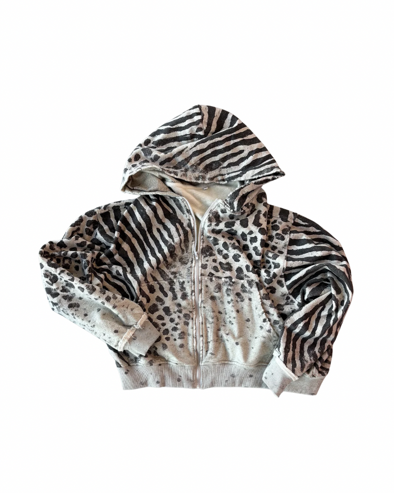 DISCOVER ZEBRA DISTRESSED HOODIE